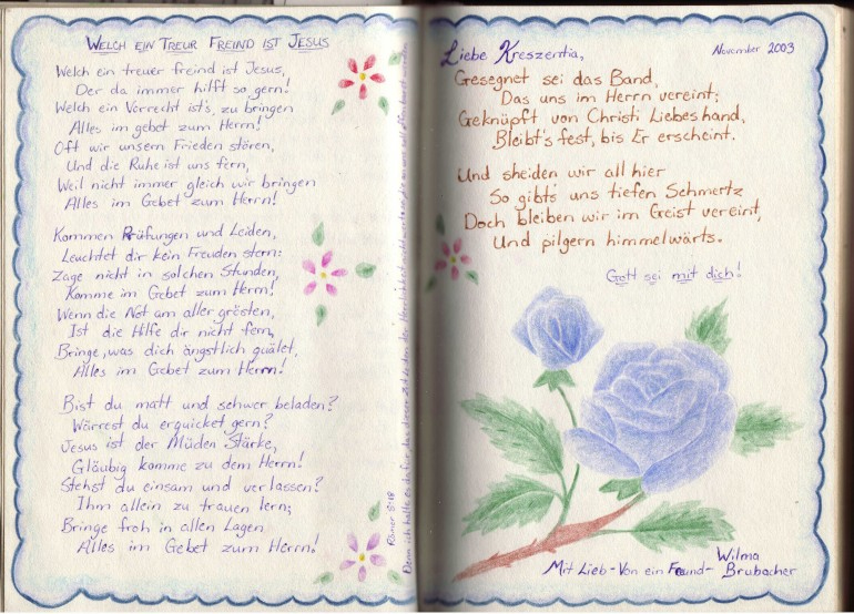 altmennonitisches Gedicht: Hast Du keine Zeit fr Jesum?