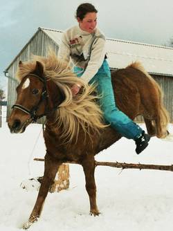 Hier bei der Landung nach einem gelungenen Sprung.